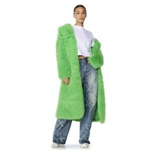 AKIRA Bright Green Teddy Jacket